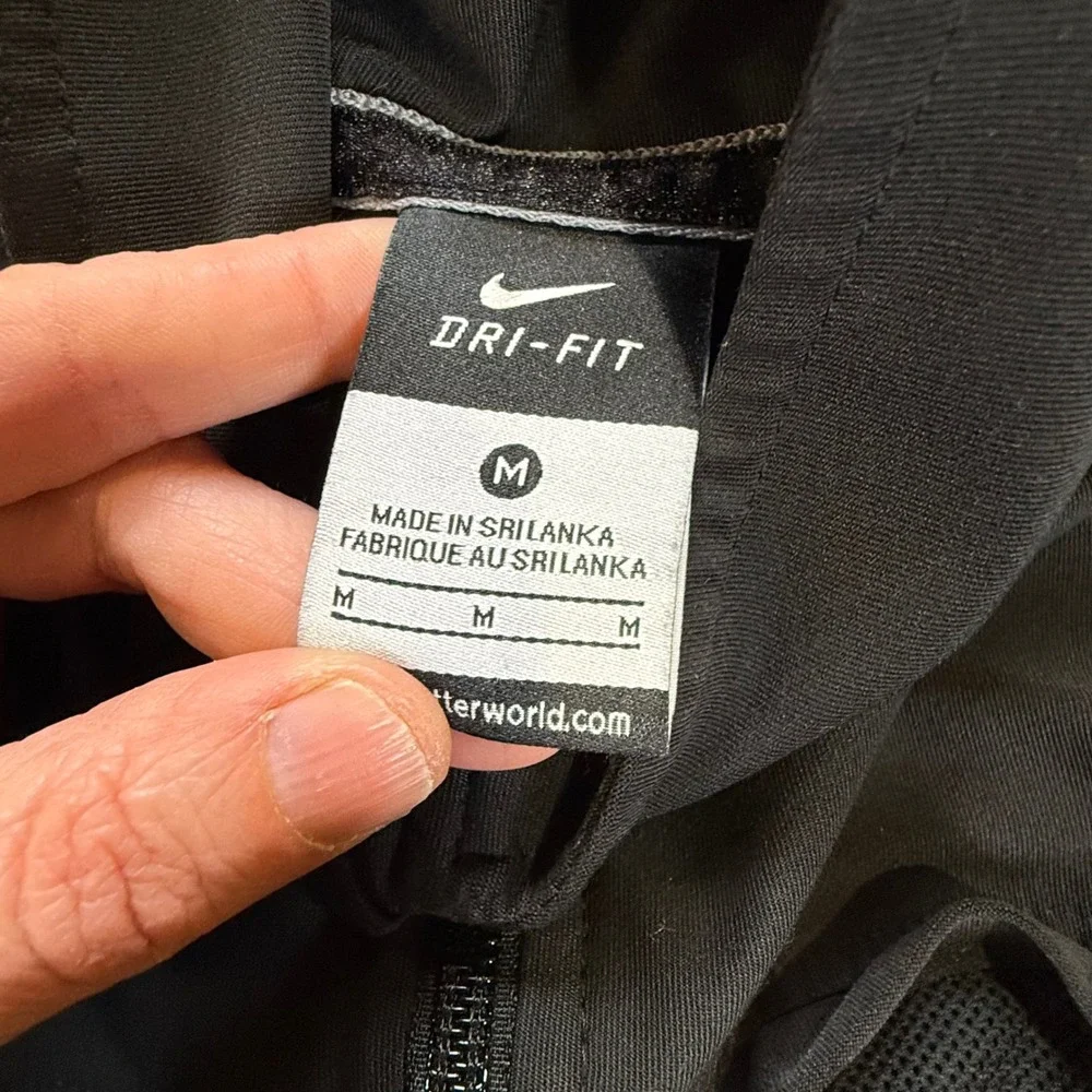 Nike Dri Fit Black Full Zip Athletic‎ Jacket Lightweight Breathable Size M